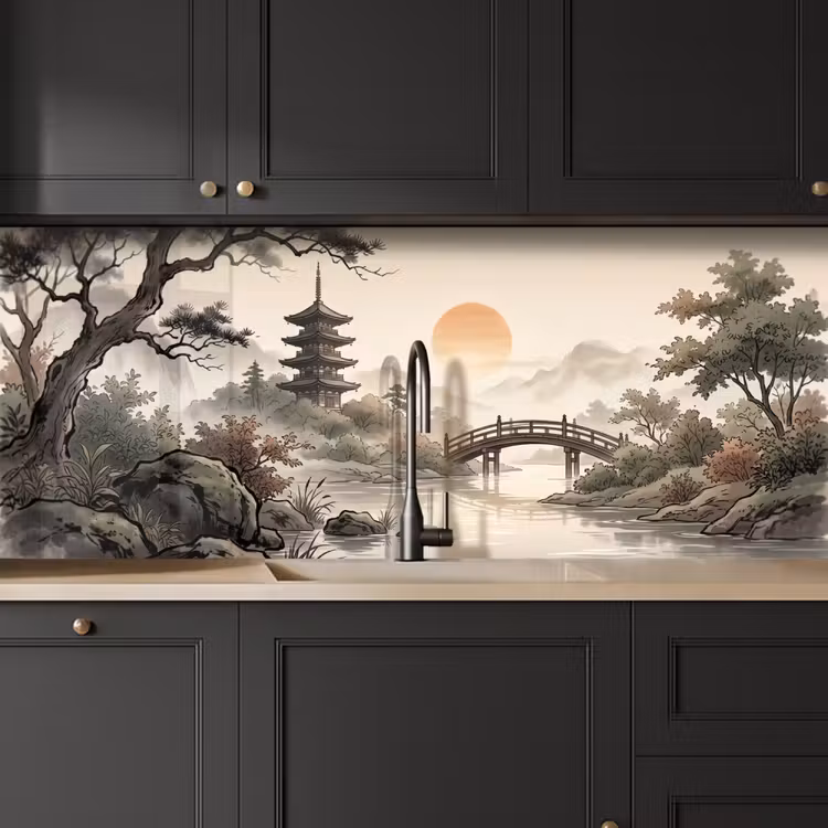 Azië - Landschap - Kleurrijk keuken achterwand 2 middel -sfeer1