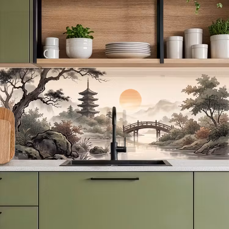 Azië - Landschap - Kleurrijk keuken achterwand 2 middel -sfeer3