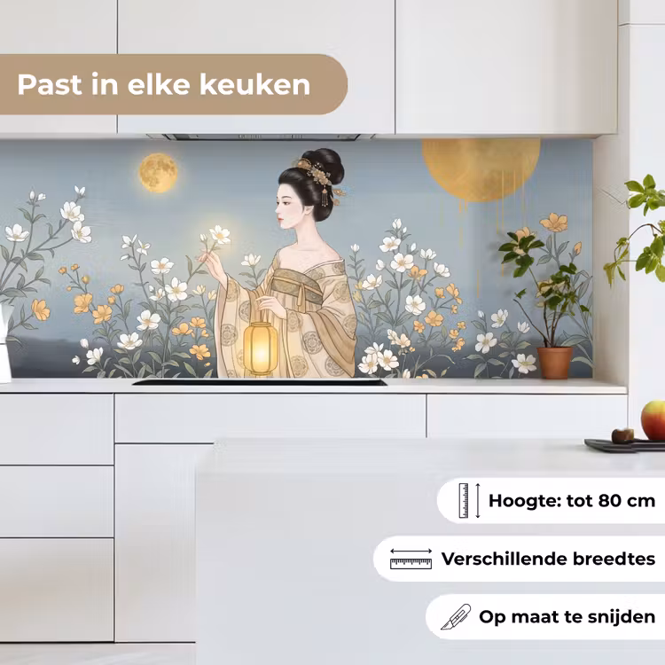 Aziatisch - Vrouw - Kimono keuken achterwand 2 middel -sfeer4_NL