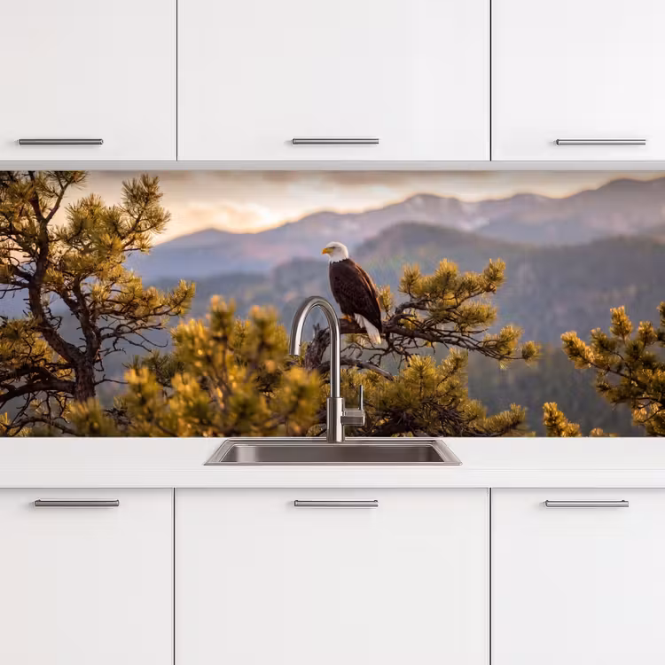 Zeearend - Boom - Bergen - Groen keuken achterwand 2 middel -3d