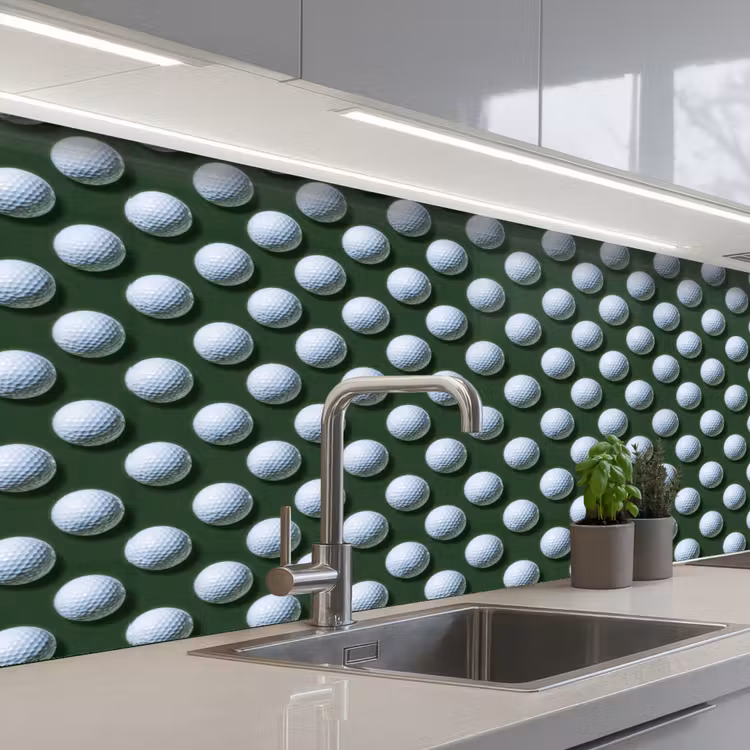 Ballen - Golf - Groen keuken achterwand 2 middel 871 -3d_schuin