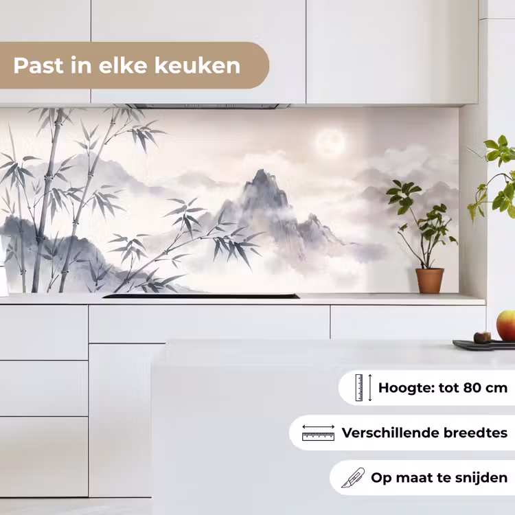 Bamboe - Azië - Grijs keuken achterwand 2 middel -sfeer4_NL
