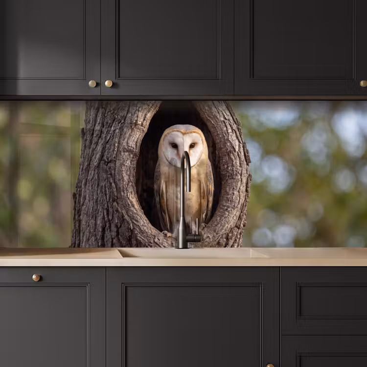 Kerkuil - Boom - Natuur - Bruin keuken achterwand 2 middel -sfeer1