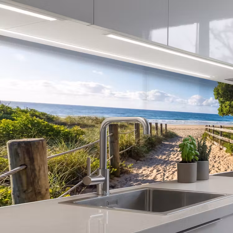 Strand - Zandpad - Oceaan - Natuur keuken achterwand 2 middel -3d_schuin