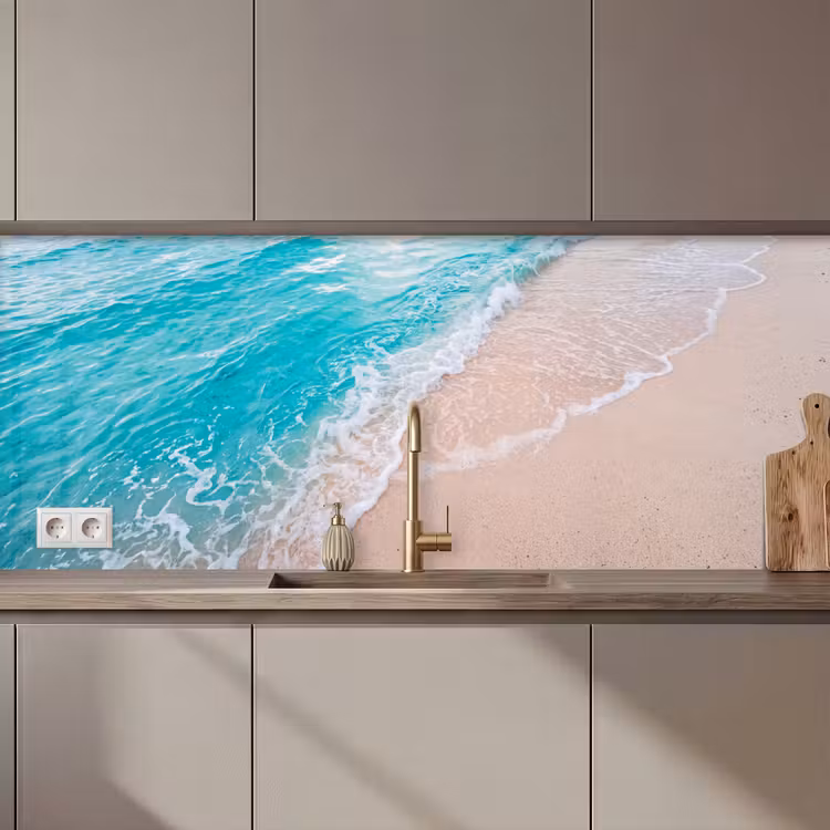 Strand - Zee - Golf - Natuur - Blauw keuken achterwand 2 middel zz_3dshopping