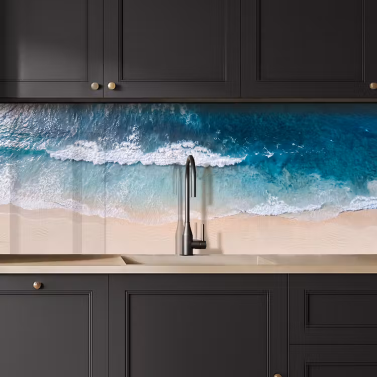 Strand - Zee - Golven - Natuur - Blauw keuken achterwand 2 middel -sfeer1