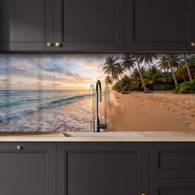 Strand - Zonsondergang - Tropisch - Natuur - Goud keuken achterwand 2 middel -sfeer1