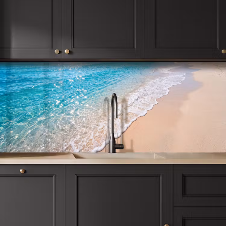 Strand - Water - Natuur - Blauw - Beige keuken achterwand 2 middel -sfeer1