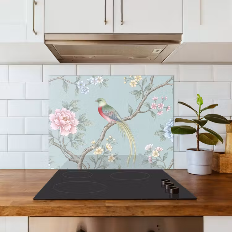 Vogel - Bloemen - Kleurrijk keuken achterwand 2 middel -sfeer4_NL