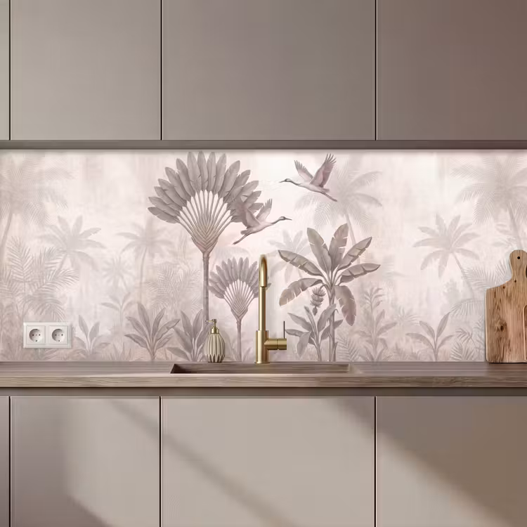 Vogel - Tropisch - Jungle - Natuur - Beige keuken achterwand 2 middel zz_3dshopping