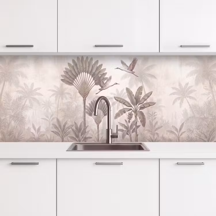 Vogel - Tropisch - Jungle - Natuur - Beige keuken achterwand 2 middel -3d