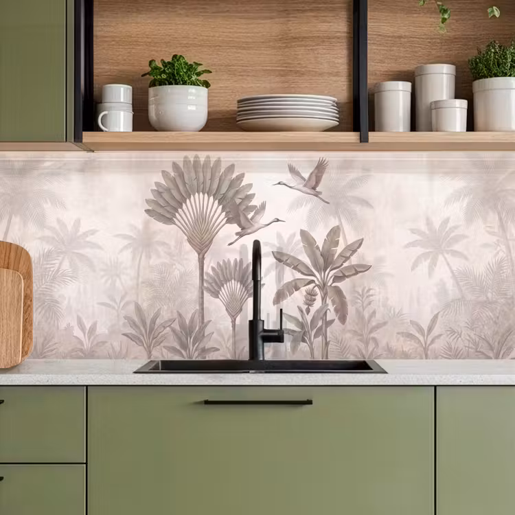 Vogel - Tropisch - Jungle - Natuur - Beige keuken achterwand 2 middel -sfeer3