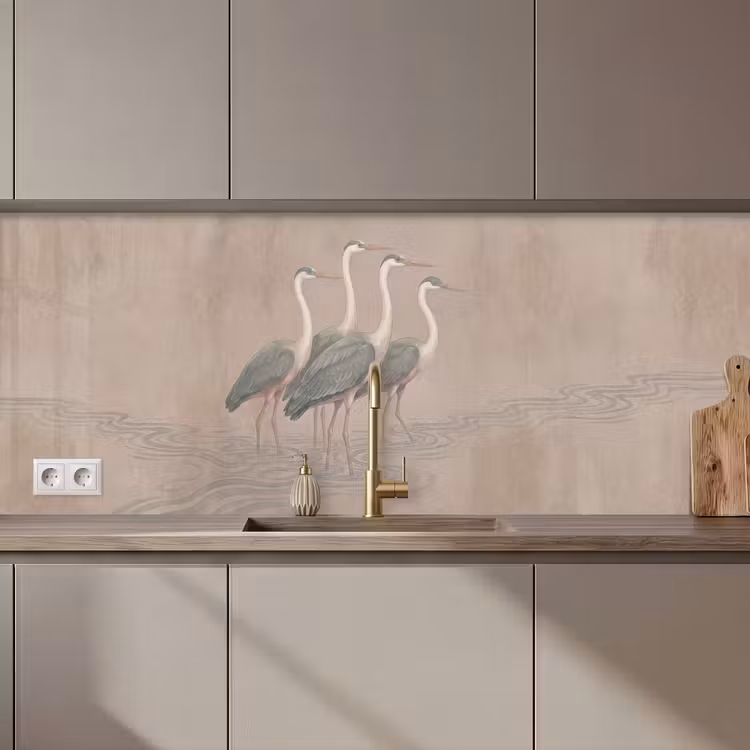 Vogel - Water - Natuur - Vintage keuken achterwand 2 middel zz_3dshopping