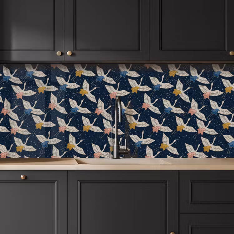 Vogels - Nacht - Japan - Patronen keuken achterwand 2 middel 871 -sfeer1