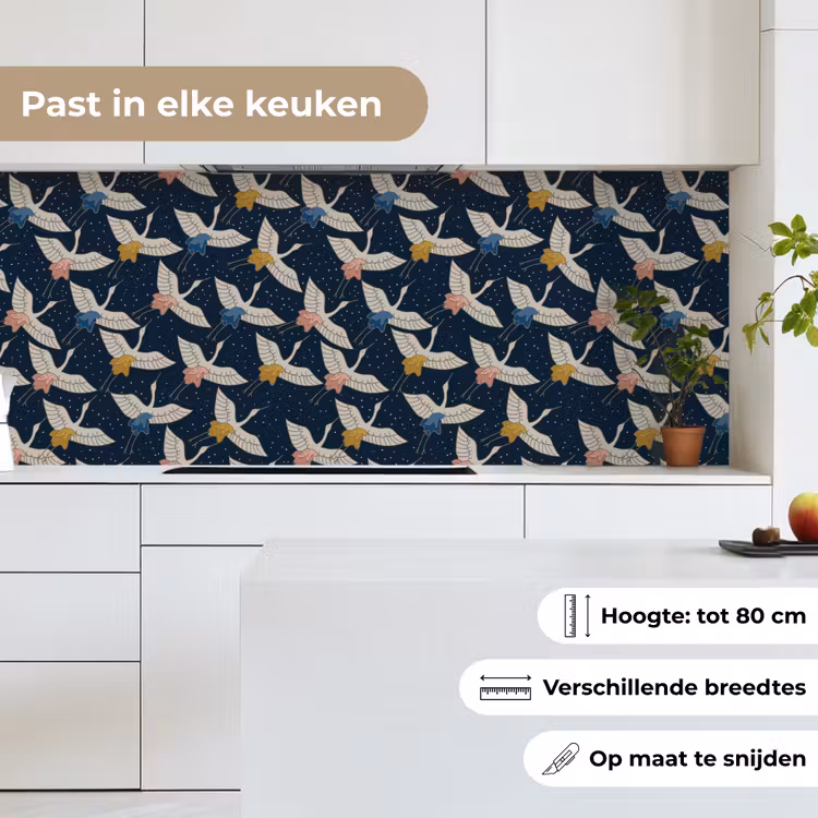 Vogels - Nacht - Japan - Patronen keuken achterwand 2 middel 871 -sfeer4_NL