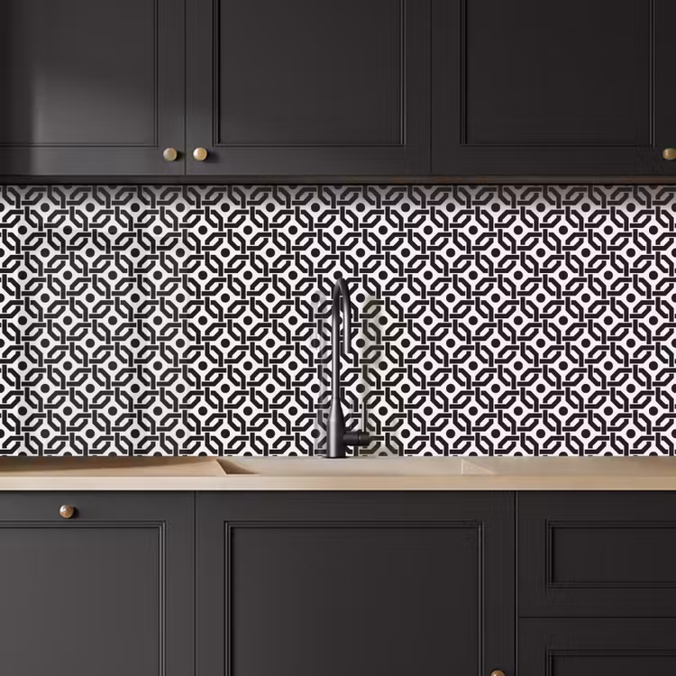 Zwart - Geometrie - Design keuken achterwand 2 middel 871 -sfeer1