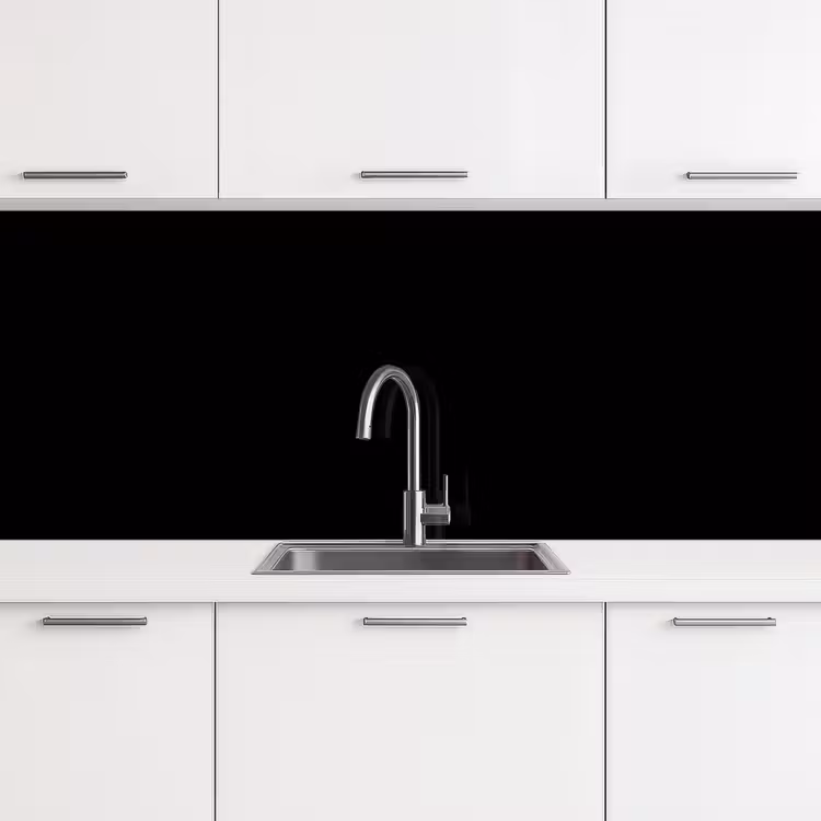 Zwart - Effen kleur keuken achterwand 2 middel 871 -3d