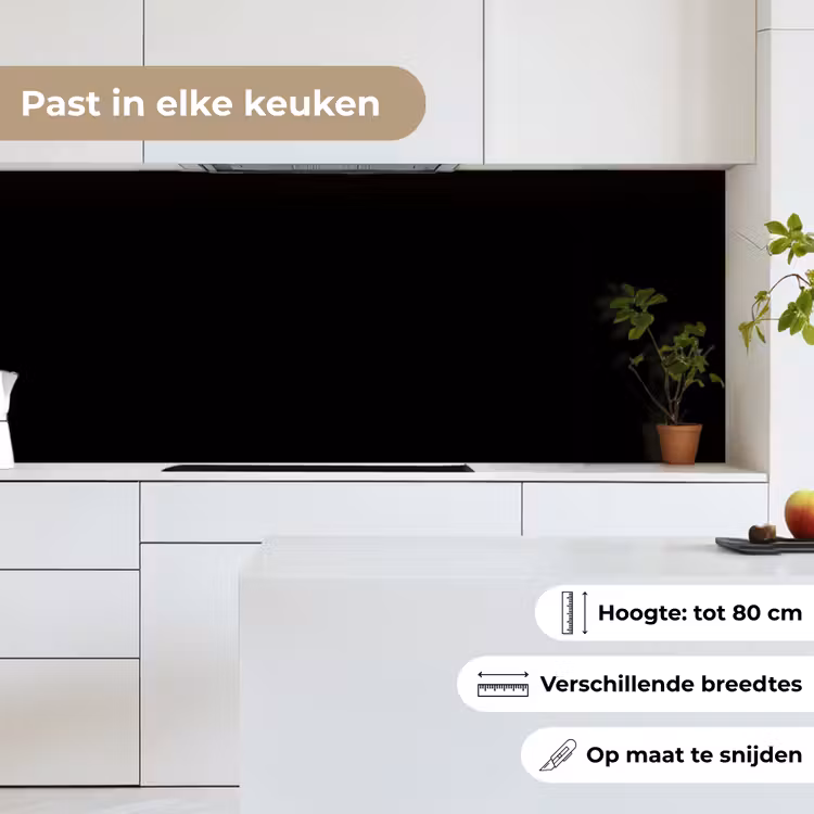 Zwart - Effen kleur keuken achterwand 2 middel 871 -sfeer4_NL
