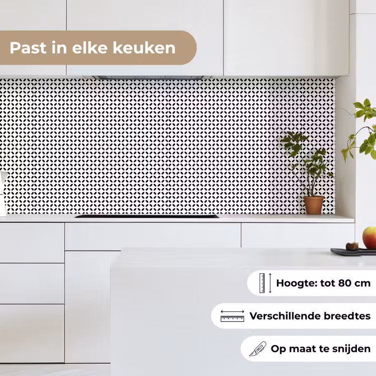 Zwart - Wit - Geometrie - Patronen - Abstract keuken achterwand 2 middel 871 -sfeer4_NL