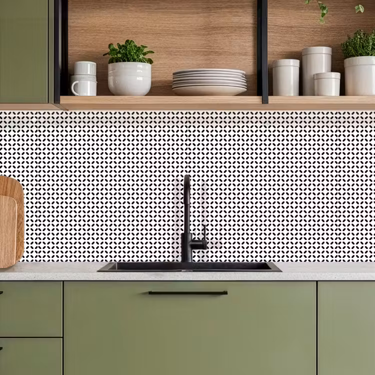 Zwart - Wit - Geometrie - Patronen - Abstract keuken achterwand 2 middel 871 -sfeer3