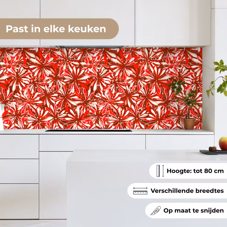 Bloesem - Rood - Patronen - Bloemen keuken achterwand 2 middel 871 -sfeer4_NL