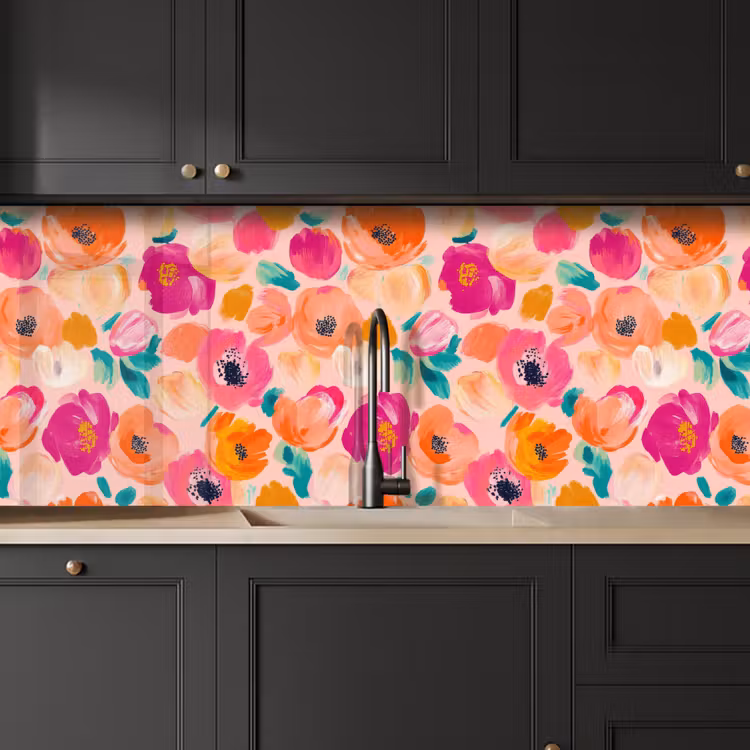 Bloesems - Vrolijk - Kleurrijk keuken achterwand 2 middel 871 -sfeer1