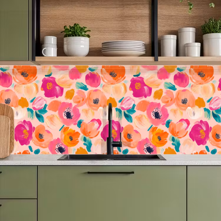 Bloesems - Vrolijk - Kleurrijk keuken achterwand 2 middel 871 -sfeer3
