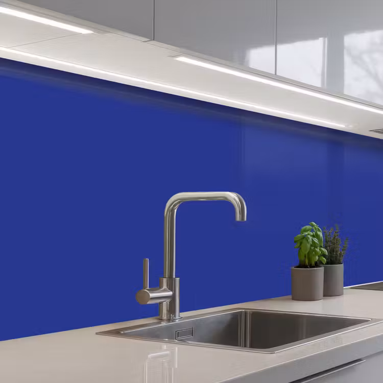 Blauw - Effen kleur - Donkerblauw keuken achterwand 2 middel 871 -3d_schuin