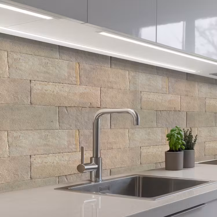 Hardstenen - Zandsteen - Geel keuken achterwand 2 middel 871 -3d_schuin
