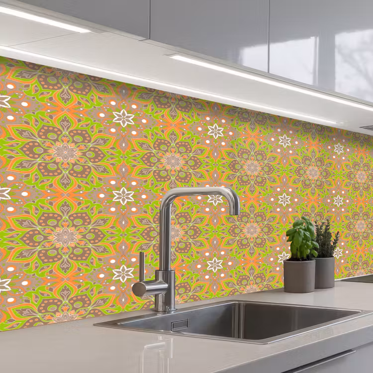 Bohemian - Mandala - Patronen keuken achterwand 2 middel 871 -3d_schuin