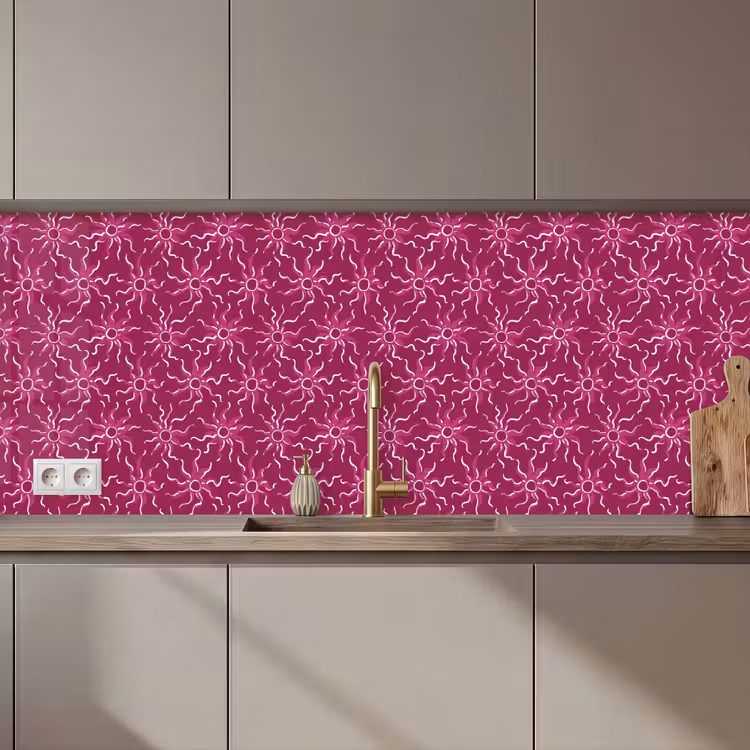 Bohemian - Zon - Magenta keuken achterwand 2 middel 871 zz_3dshopping