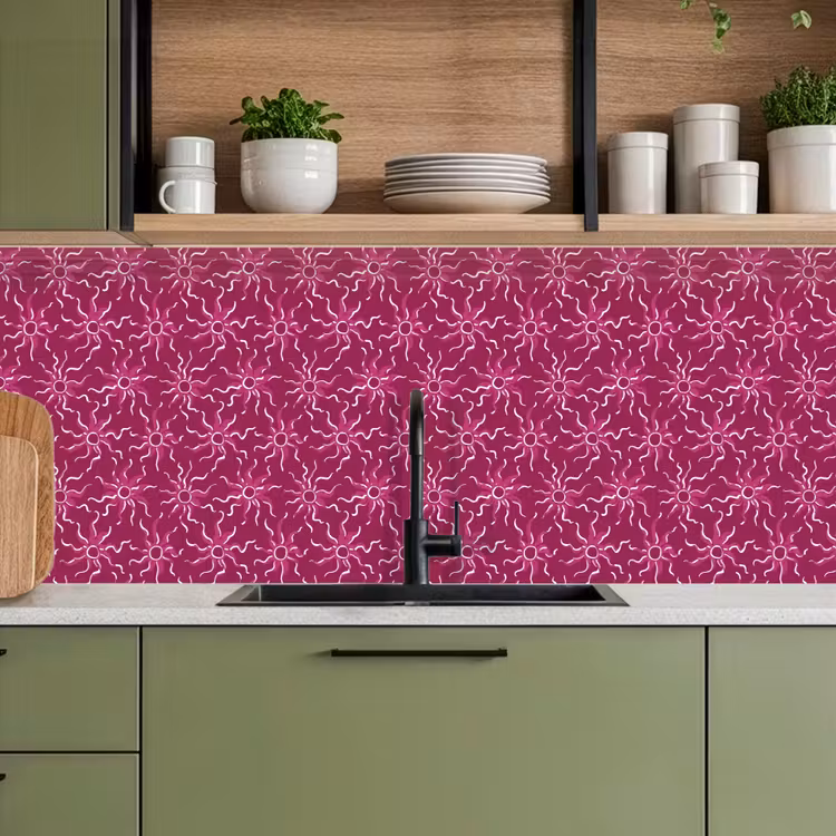 Bohemian - Zon - Magenta keuken achterwand 2 middel 871 -sfeer3