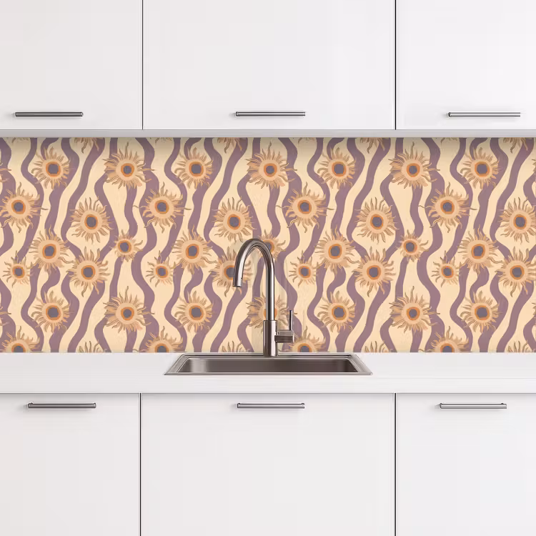 Bohemian - Vibe - Lavendelpaars keuken achterwand 2 middel 871 -3d