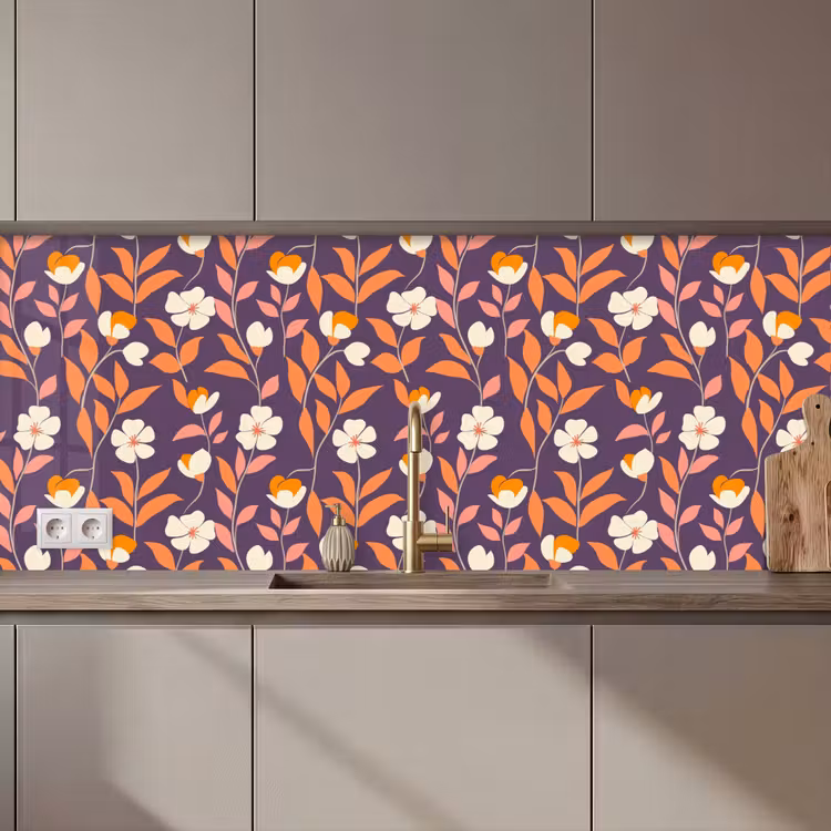 Boho - Vintage - Paars keuken achterwand 2 middel 871 zz_3dshopping