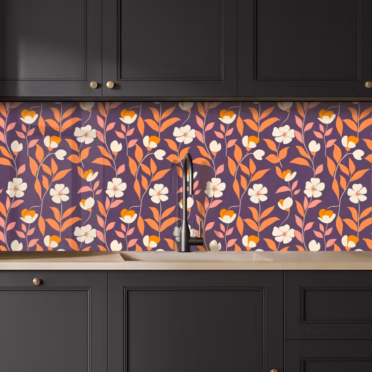 Boho - Vintage - Paars keuken achterwand 2 middel 871 -sfeer1