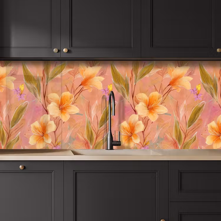 Botanisch - Bloemen - Kleurrijk keuken achterwand 2 middel 871 -sfeer1