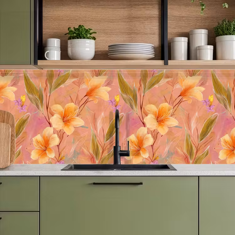 Botanisch - Bloemen - Kleurrijk keuken achterwand 2 middel 871 -sfeer3
