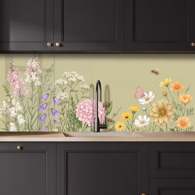 Botanisch - Bloemen - Kleurrijk keuken achterwand 2 middel -sfeer1