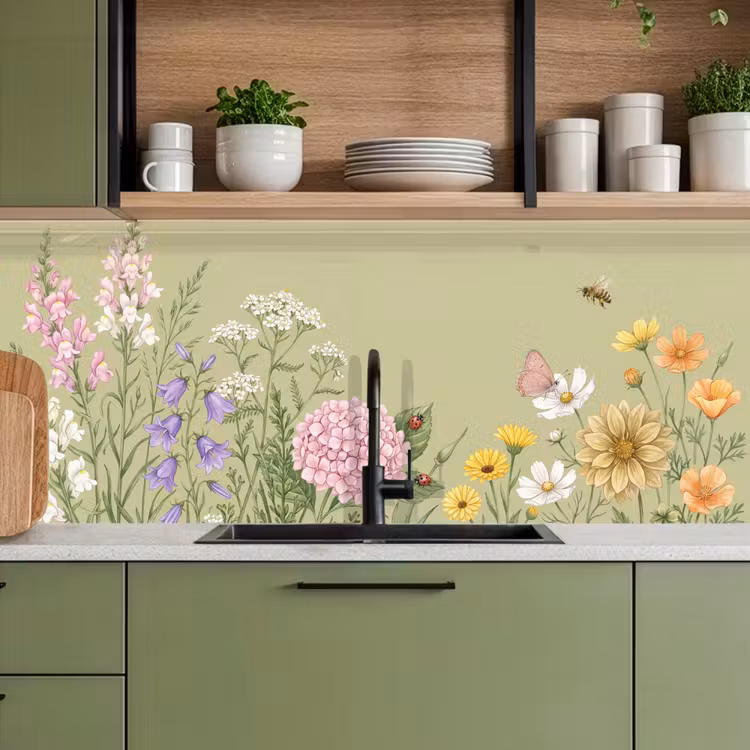 Botanisch - Bloemen - Kleurrijk keuken achterwand 2 middel -sfeer3