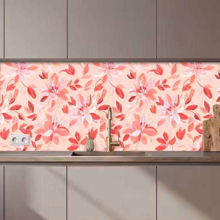 Botanisch - Bloemen - Rood keuken achterwand 2 middel 871 zz_3dshopping