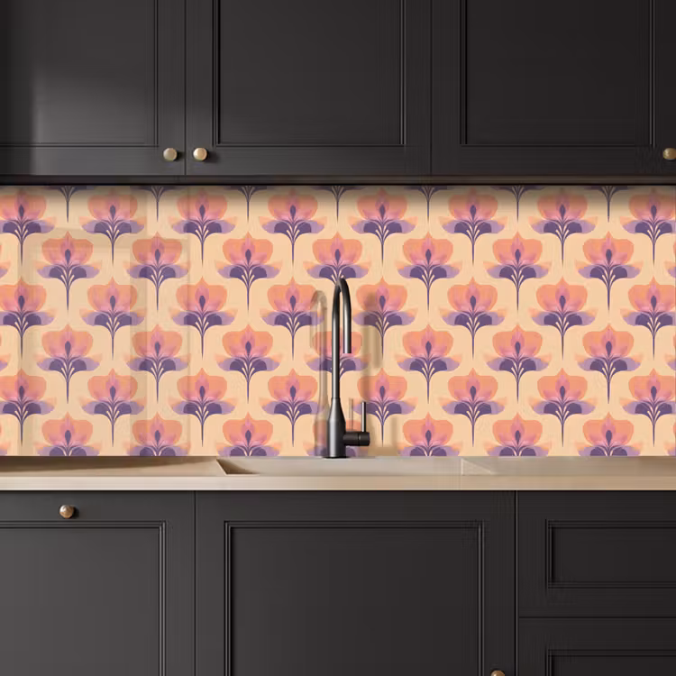 Botanisch - Patroon - Pastel keuken achterwand 2 middel 871 -sfeer1