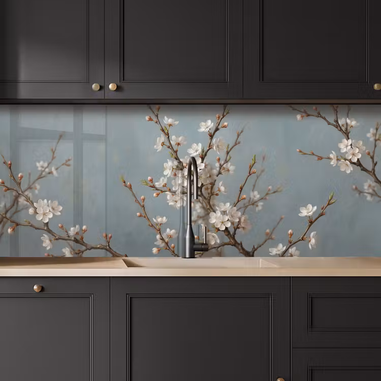 Botanisch - Stilleven - Blauw keuken achterwand 2 middel -sfeer1
