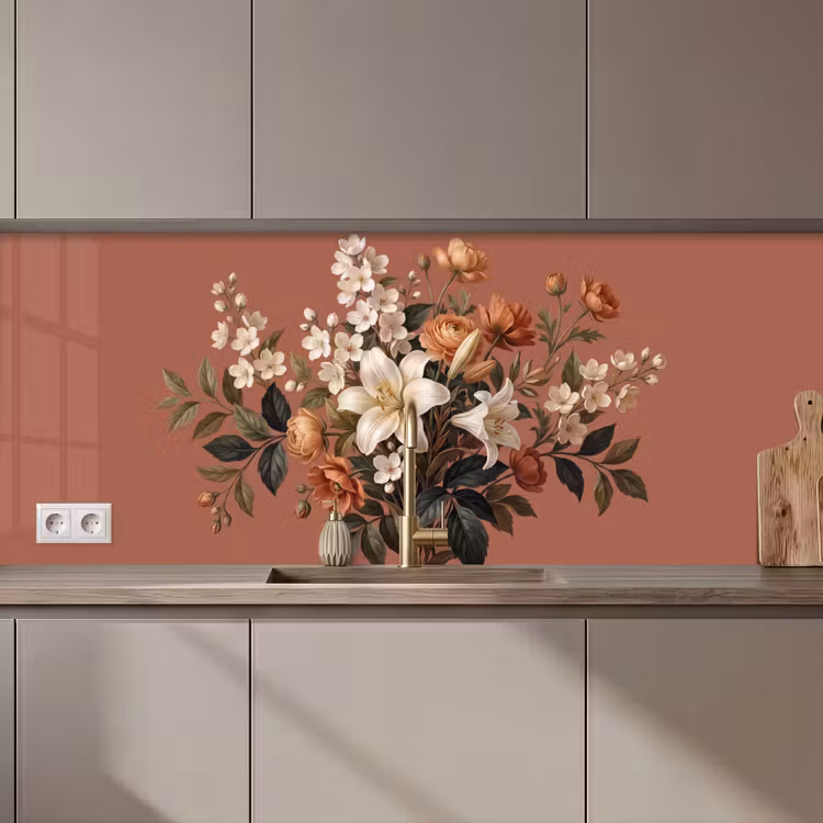 Boeket - Retro - Kleurrijk keuken achterwand 2 middel zz_3dshopping