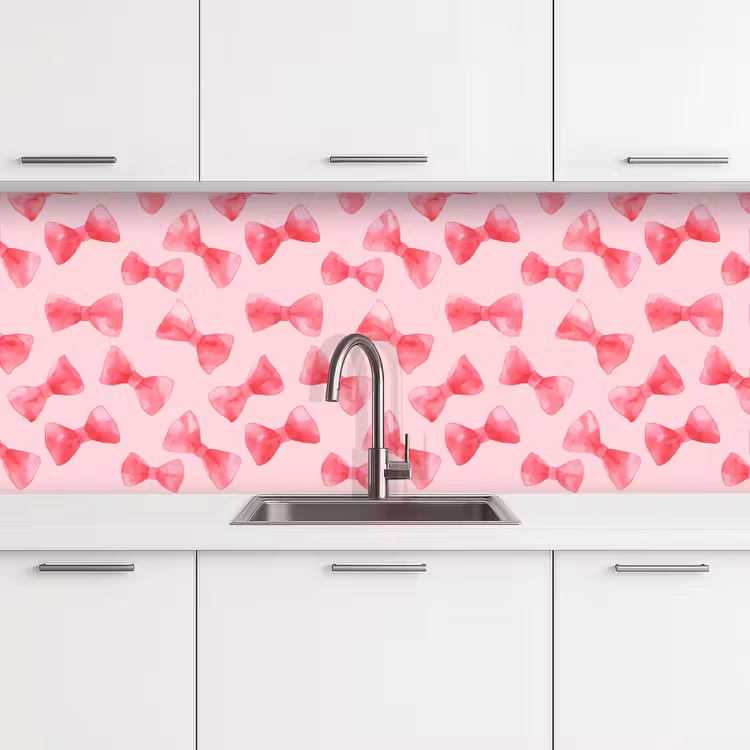 Strikken - Aquarel - Roze keuken achterwand 2 middel 871 -3d