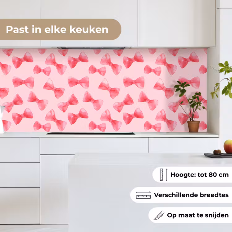 Strikken - Aquarel - Roze keuken achterwand 2 middel 871 -sfeer4_NL