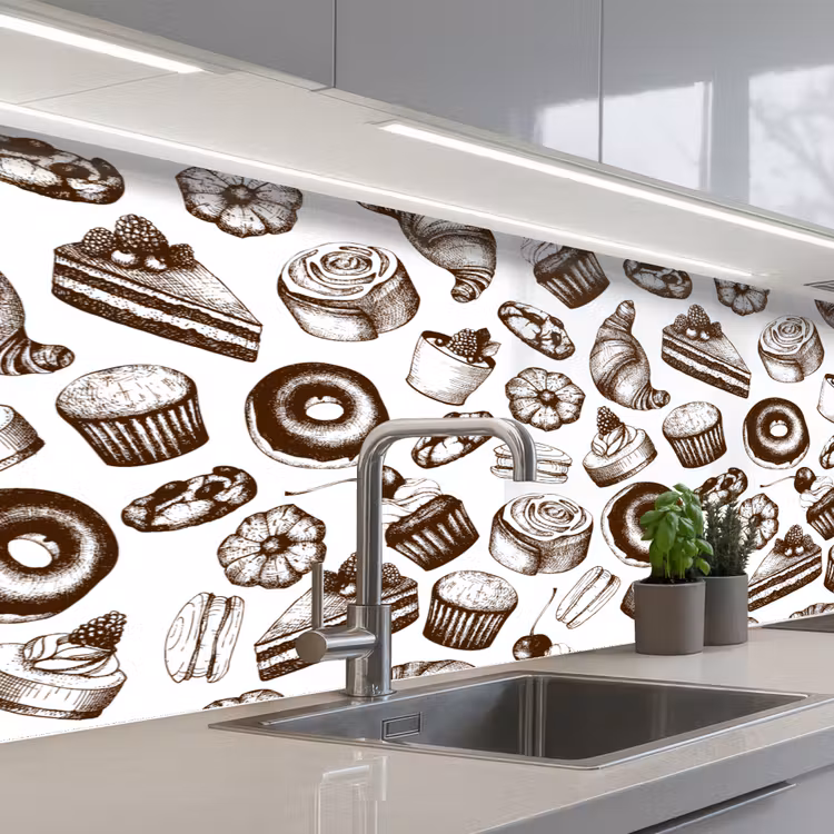 Brood - Patisserie - Vintage - Design keuken achterwand 2 middel 871 -3d_schuin
