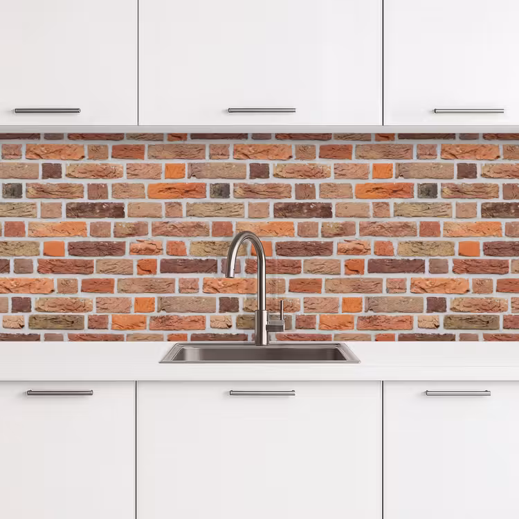 Bakstenen - Aardetinten - Muur - Rustiek keuken achterwand 2 middel 871 -3d