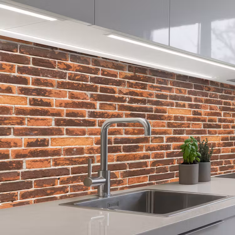 Bakstenen - Oud - Muur - Verkleuring keuken achterwand 2 middel 871 -3d_schuin