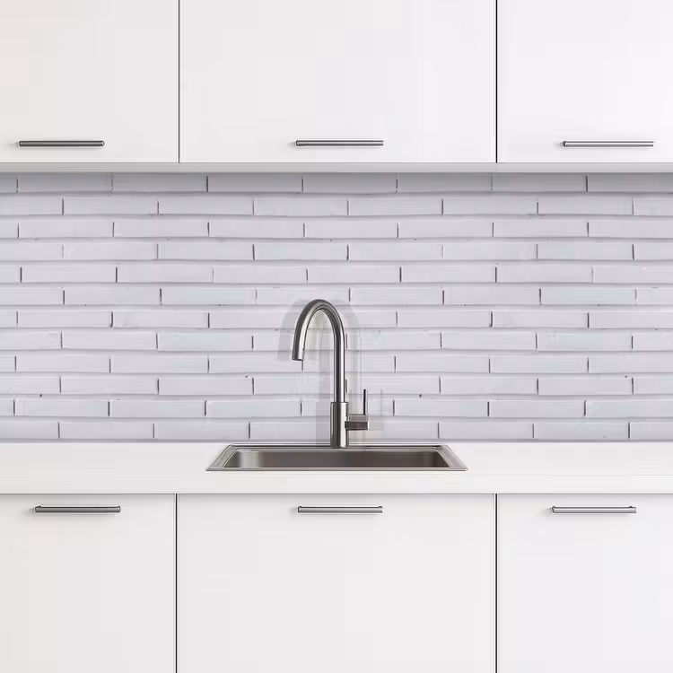 Bakstenen - Geverfd - Wit - Minimalistisch keuken achterwand 2 middel 871 -3d