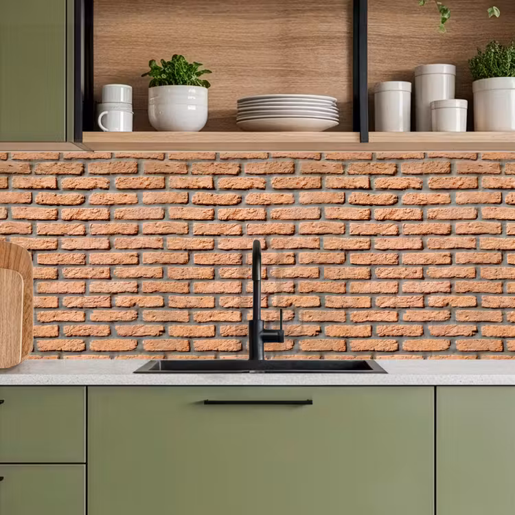 Bakstenen - Rechthoekig - Rood - Muur keuken achterwand 2 middel 871 -sfeer3